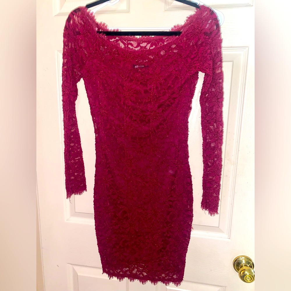 Burgundy lace dress